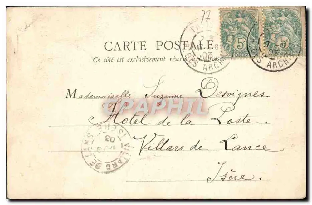 Fontainebleau — Bustos de Th. Rousseau & Millet — B.F. Paris - Verso