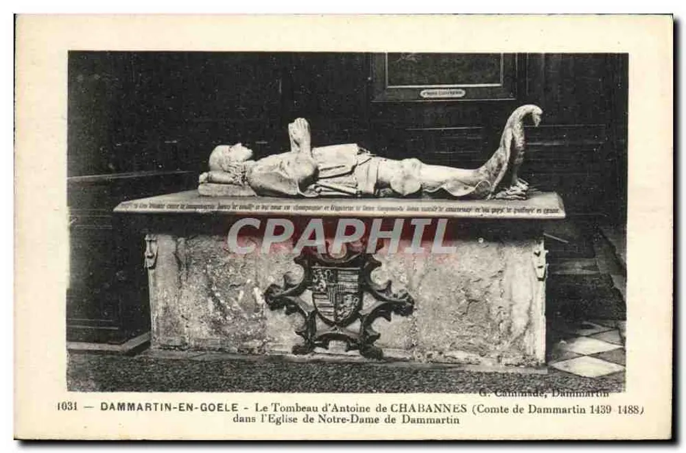 Dammartin-en-Goele — Das Grab Antoine de Chabannes (Graf von Dammartin 1439-1488) — G. Cammade, Dammartin - Vorderseite