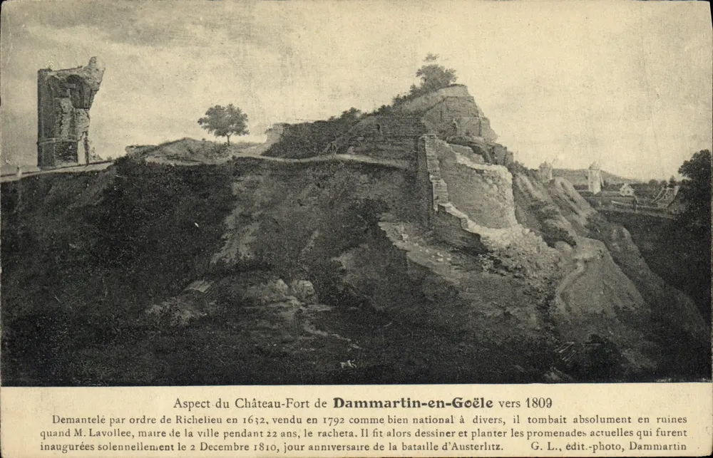 Ansicht des Schloss-Forts von Dammartin-en-Goeële um 1809 — G. L., Verlag-Fotograf, Dammartin-en-Goeële - Vorderseite