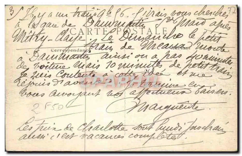 Dammartin - Schlosspromenaden - Die Ruinen — Verlag H. Le Poul, Nr. 464 - Rückseite