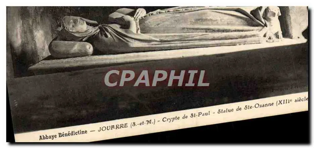 Benediktinerabtei — JOURARRE (S.-et-M.) — Grabkapelle von St-Paul — Statue der St-Ozanne (13. Jahrhundert) - Vorderseite