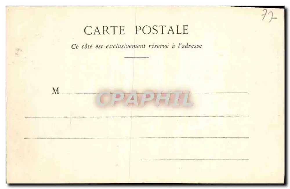 Fontainebleau-Park - Ansicht des Kanals — Thibault, Verleger, Nr. 47 - Rückseite