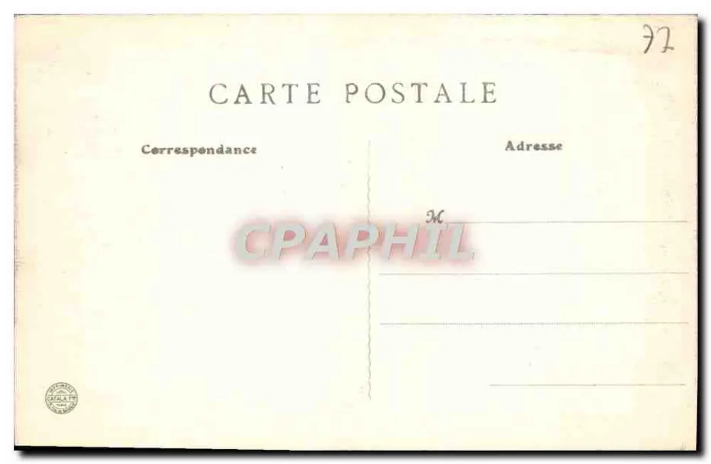 Provins — Place du Châtel com seu velho poço feudal encadernado em ferro forjado e a cruz com base gótica — Coleção Firmin Louis, Provins - Verso