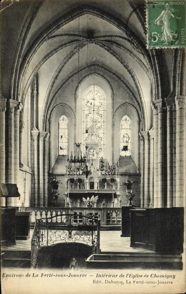 Innenansicht der Kirche von Chamigny — Umgebung von La Ferté-sous-Jouarre — Edit. Duburcq - Vorderseite
