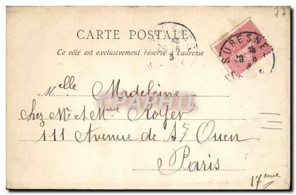 Fontainebleau — A Estação — C. L. C. - Verso