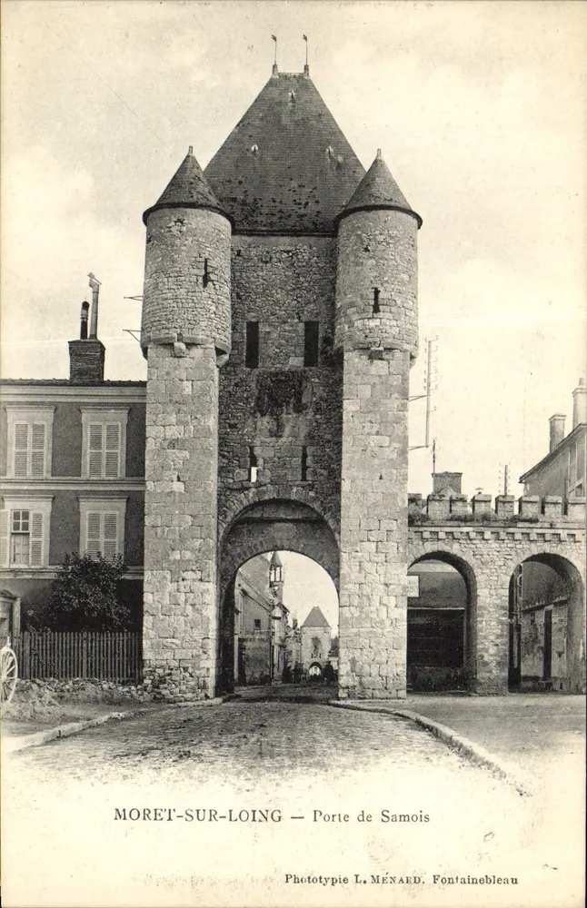 Moret-sur-Loing — Porte de Samois — Fototipia L. Ménaud, Fontainebleau - Frente