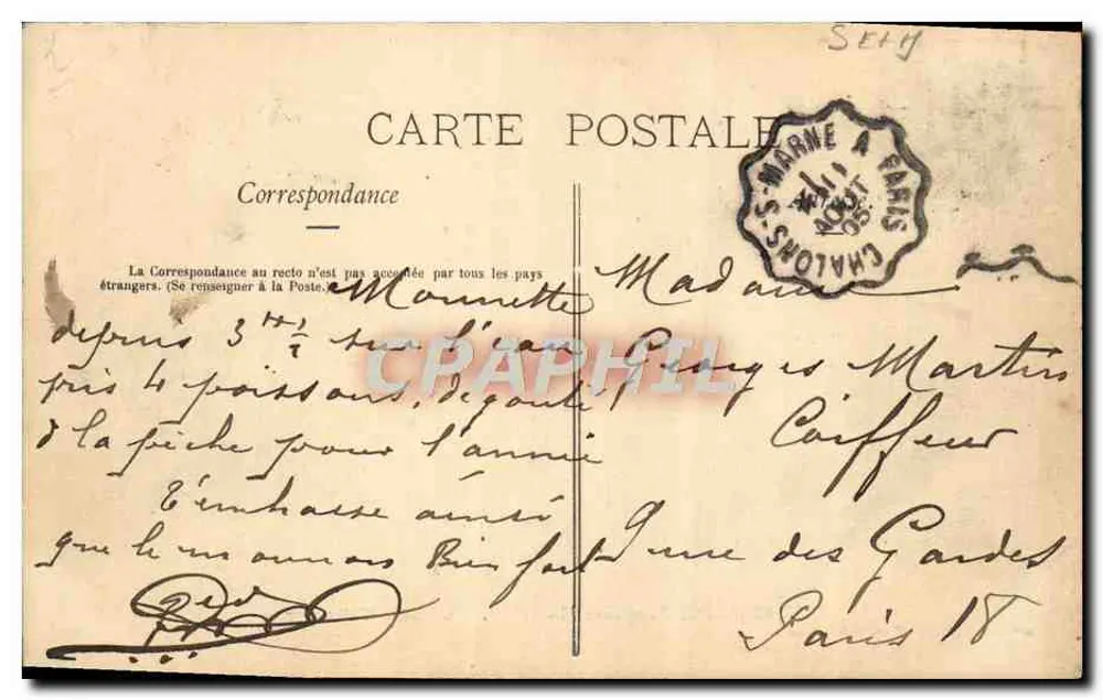 Castelo de Pomponne (S.-et-M.) — A Cour d'Honneur — O.° Moussé, editor, em Pomponne (S.-et-M.) - Verso