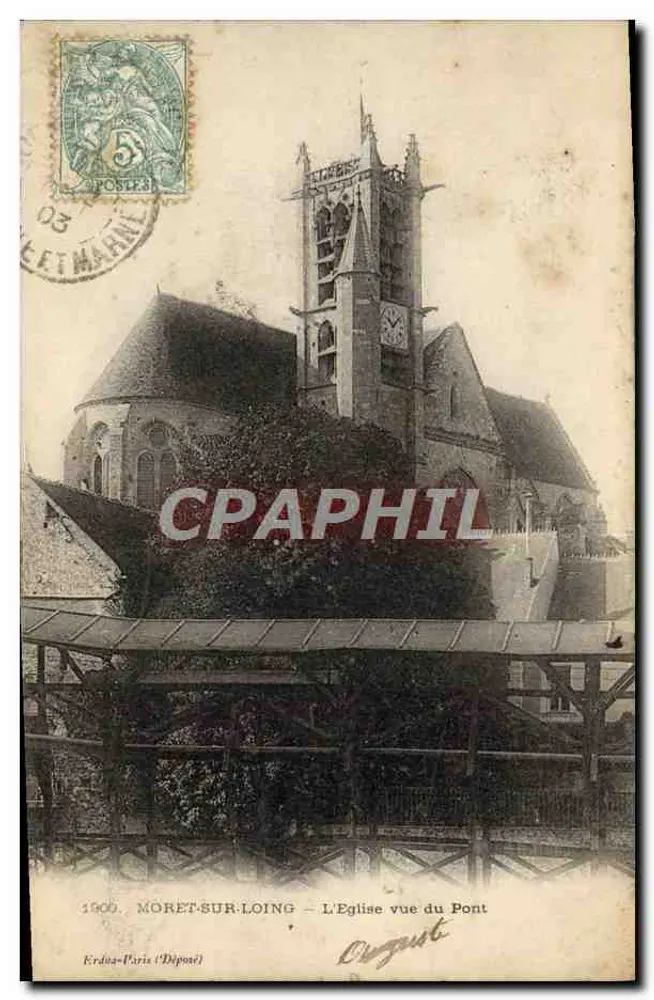 Moret-sur-Loing — Blick auf die Kirche von der Brücke — Erdna-Paris (Dipone) - Vorderseite