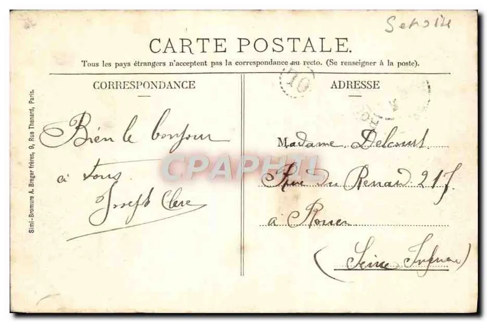 Villecresnes - Die Wiese — Simi-Bromure-Ausgabe, Paris - Rückseite