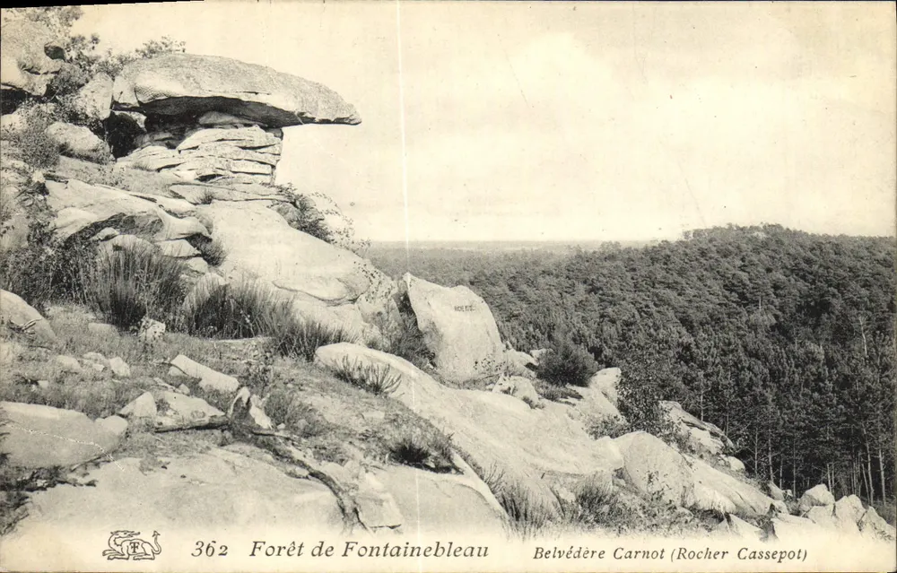 Forêt de Fontainebleau — Belvédère Carnot (Rocher Cassepot) — unbekannter Verlag, Nr. 362 - Vorderseite