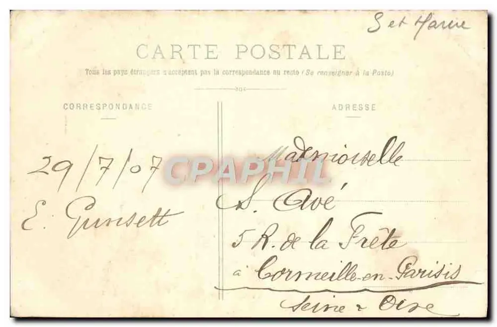 Forêt de Fontainebleau — La Mare aux Fées — unbekannter Verlag, n° 105 - Rückseite