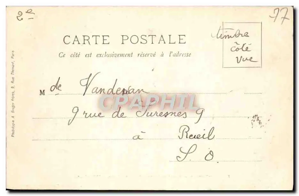Fontenay-Trésigny — Ruinen des königlichen Schlosses Vivier — 13. Jahrhundert — Papeterie J. Pronier - Rückseite