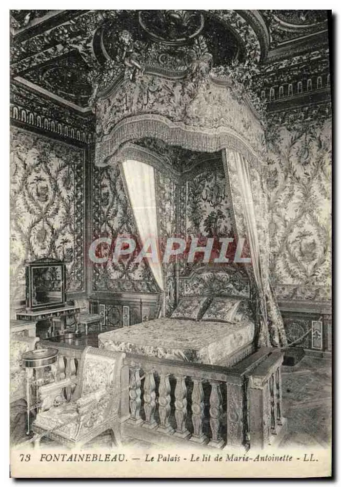 Fontainebleau — Das Schloss — Marie-Antoinettes Bett — LL. n°73 - Vorderseite