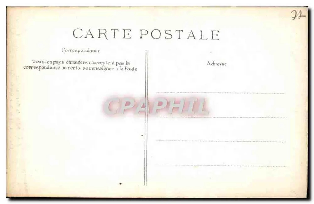 Palast von Fontainebleau — Kamin des Wachraums — Verlag E. L. D. Nr. 919 - Rückseite
