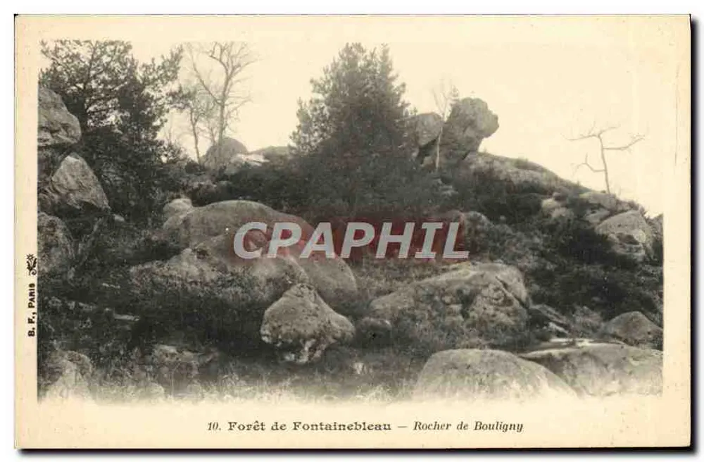 Forêt de Fontainebleau — Rocher de Bouligny — B. F., Paris, n°10 - Vorderseite