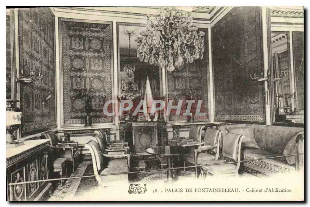Palácio de Fontainebleau — Gabinete de Abdicação — n°58 - Frente
