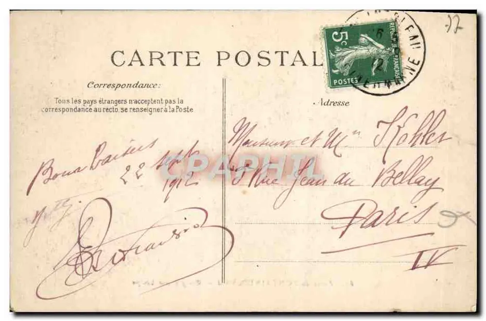 Wald von FONTAINEBLEAU — Gorges aux Loups — Verleger E.D. Nr. 64 - Rückseite