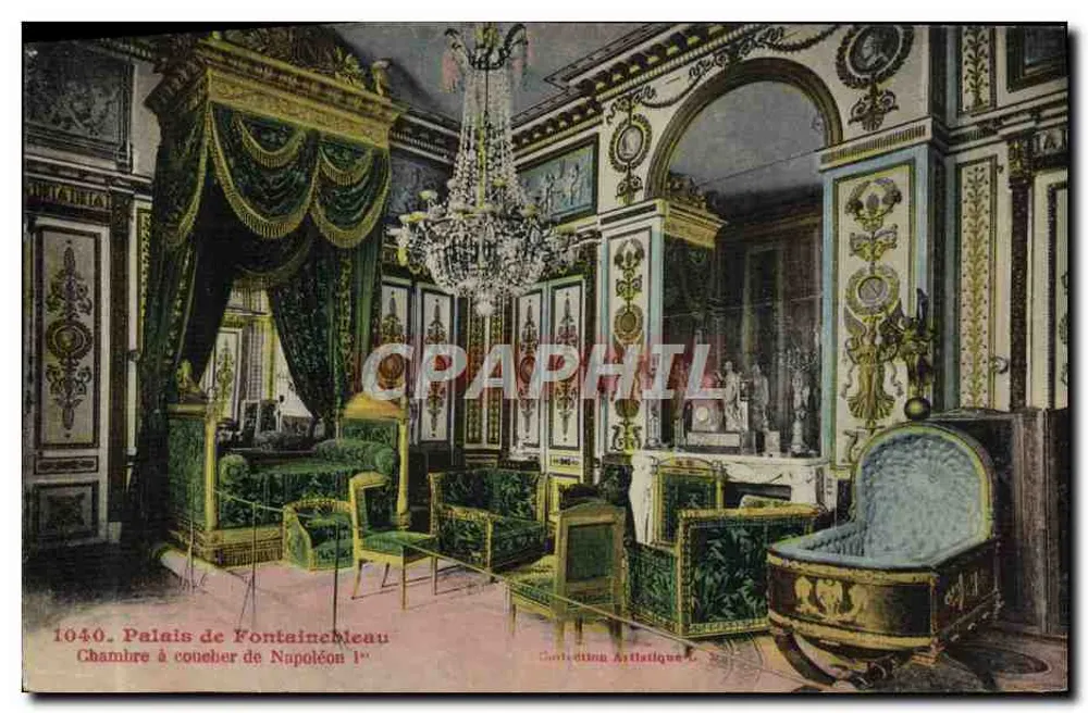Schloss Fontainebleau — Schlafzimmer von Napoleon I. — Künstlerische Sammlung Nr. 1040 - Vorderseite