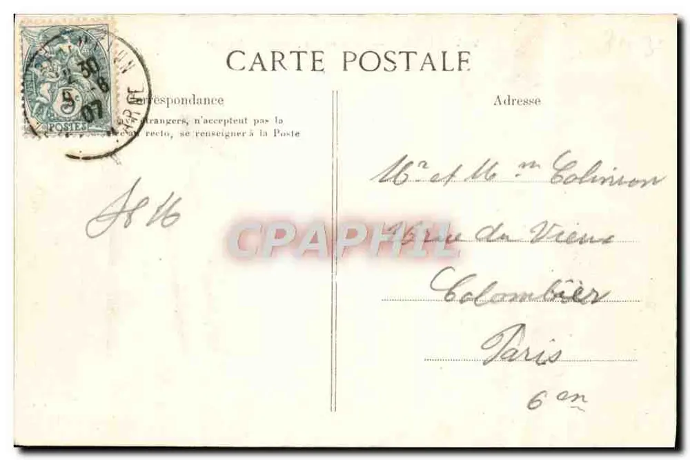 Melun — Ponte e os Barcos-Lavadeiras — Editor E.D. n°244 - Verso