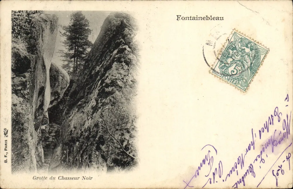 Grotte du Chasseur Noir — Fontainebleau — B. F., PARIS - Vorderseite