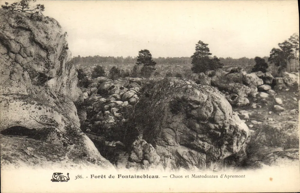 Wald von Fontainebleau — Chaos und Mastodonte von Apremont — n° 386 - Vorderseite