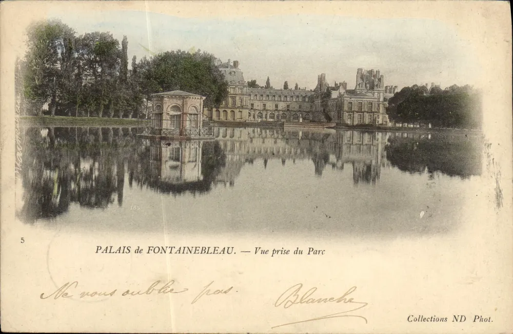 Palast von Fontainebleau — Ansicht vom Park — Collections ND Phot. - Vorderseite