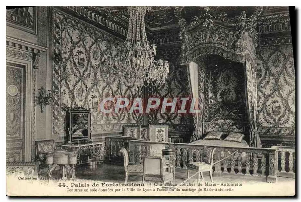 Schloss Fontainebleau — Schlafzimmer von Marie-Antoinette — Künstlerische Sammlung L. 44 - Vorderseite