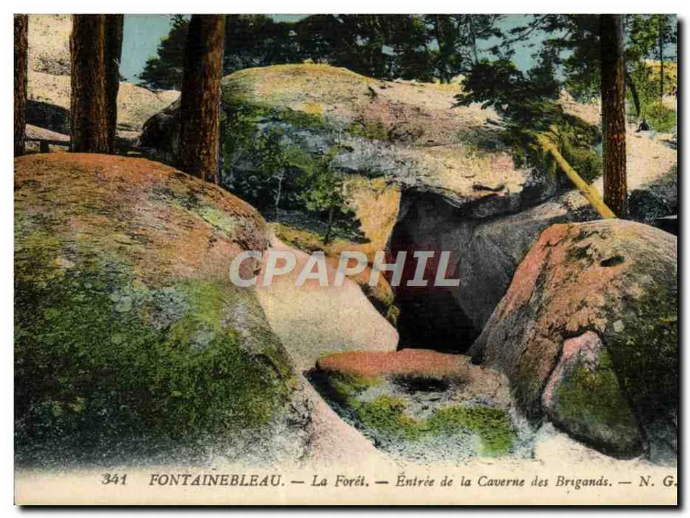 Fontainebleau — Der Wald — Eingang zur Höhle der Brigands — N. G. - Vorderseite