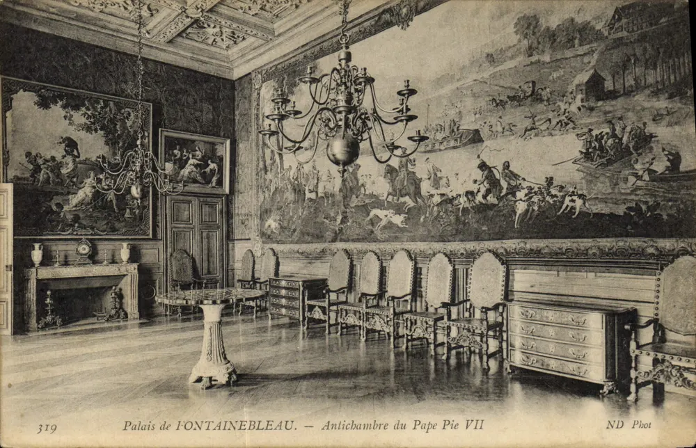 Palast von FONTAINEBLEAU — Vorzimmer des Papstes Pius VII — ND Phot - Vorderseite