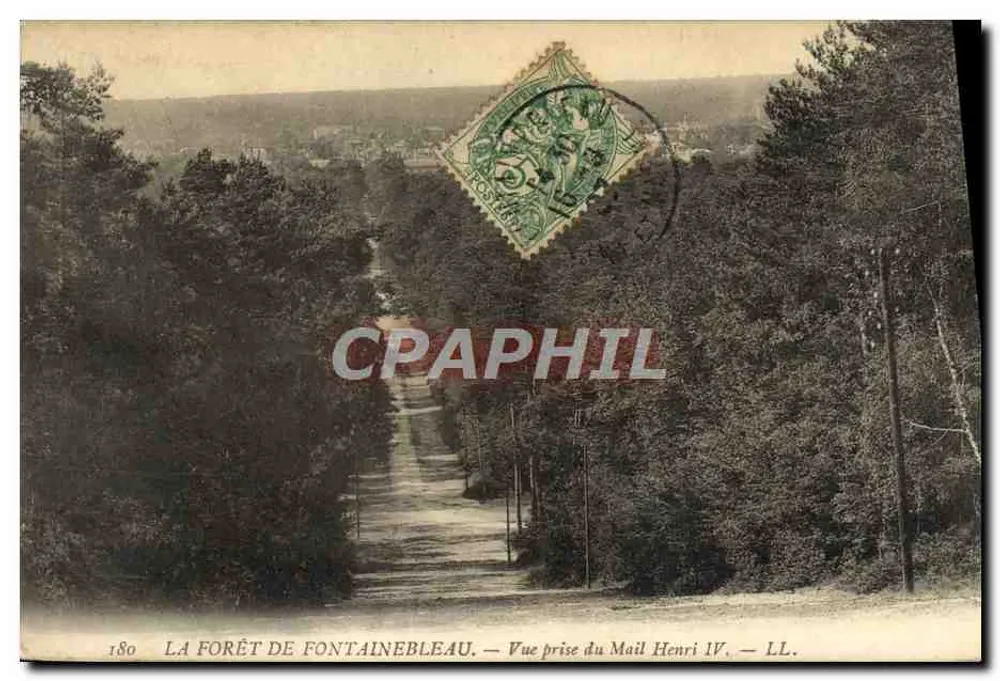 Der Wald von Fontainebleau — Ansicht vom Mail Henri IV — LL. — n° 180 - Vorderseite
