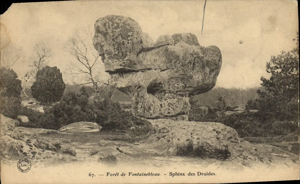 Forêt de Fontainebleau — Sphinx des Druides — Éditeur B. Rindel, n° 67 - Frente