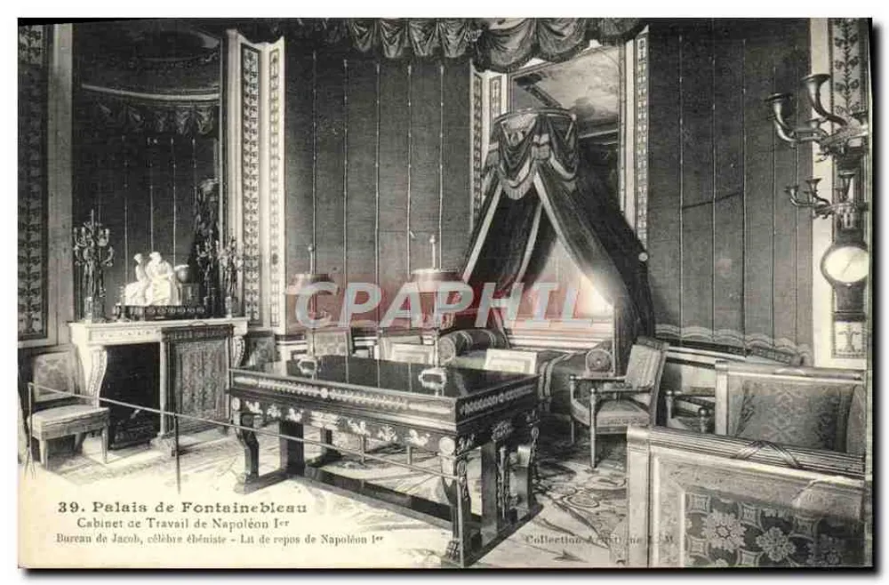 Palast von Fontainebleau — Arbeitszimmer von Napoleon I — Photomechanische Druckerei L. Menard, Fontainebleau - Vorderseite