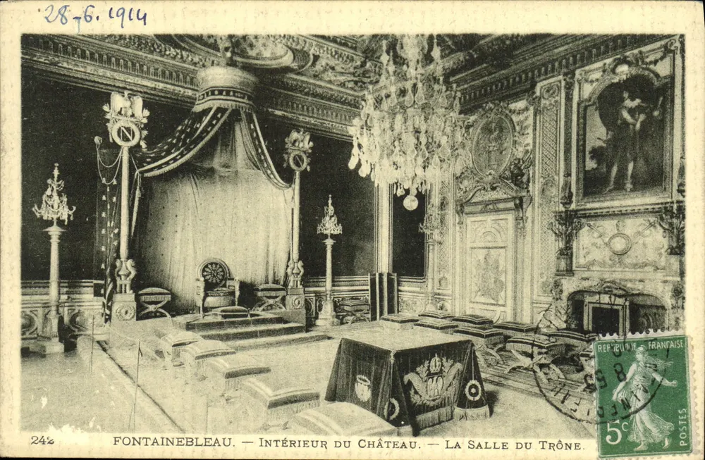 Fontainebleau — Innenansicht des Schlosses — Die Thronhalle — Verlag nicht sichtbar, Nr. 242 - Vorderseite