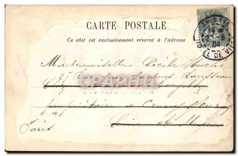 Blandy-les-Tours — Blandy im Jahr 1900 — V. MOHLER - Rückseite