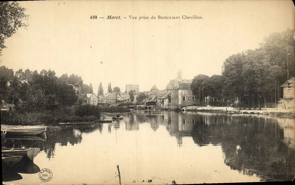 Moret — Vue prise du Restaurant Chevillon — Siroty Éditeur, n° 499 - Frente