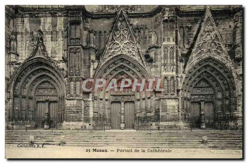 Meaux — Portal der Kathedrale — Sammlung R.F. n°25 - Vorderseite
