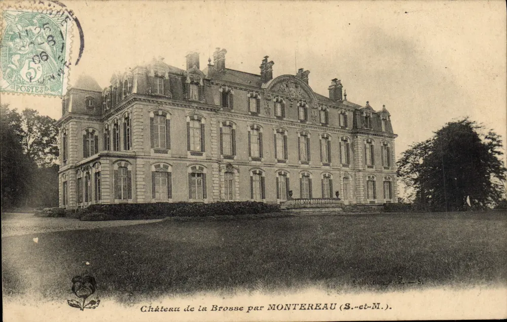 Castillo de La Brosse en Montereau (S.-et-M.) — vista arquitectónica — Colección J.-S.-S. - Anverso