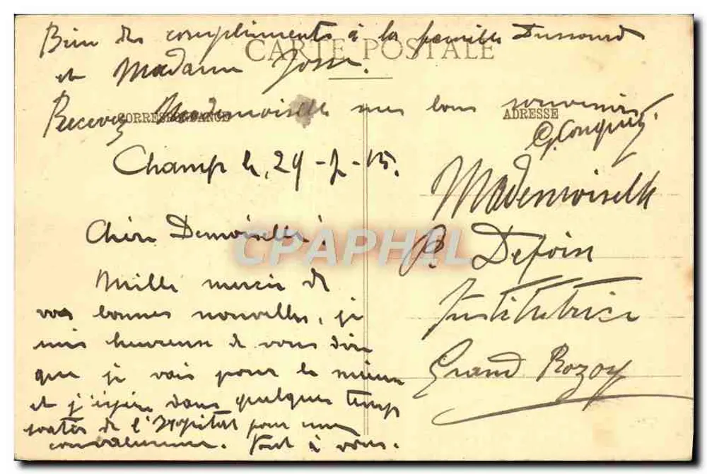 Schloss CHAMP - Französisches Spitzenmuster — Künstlerische Ausgabe Henri Manuel, Paris - Rückseite