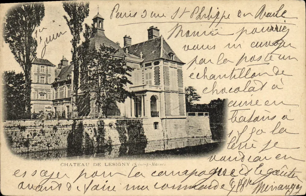 Castelo de Lesigny — Seine-et-Marne — editor não identificado, número de série não visível - Frente