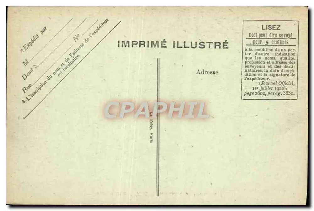 Palácio de FONTAINEBLEAU — Biblioteca — Siron édit., Fontainebleau, n° 263 - Verso