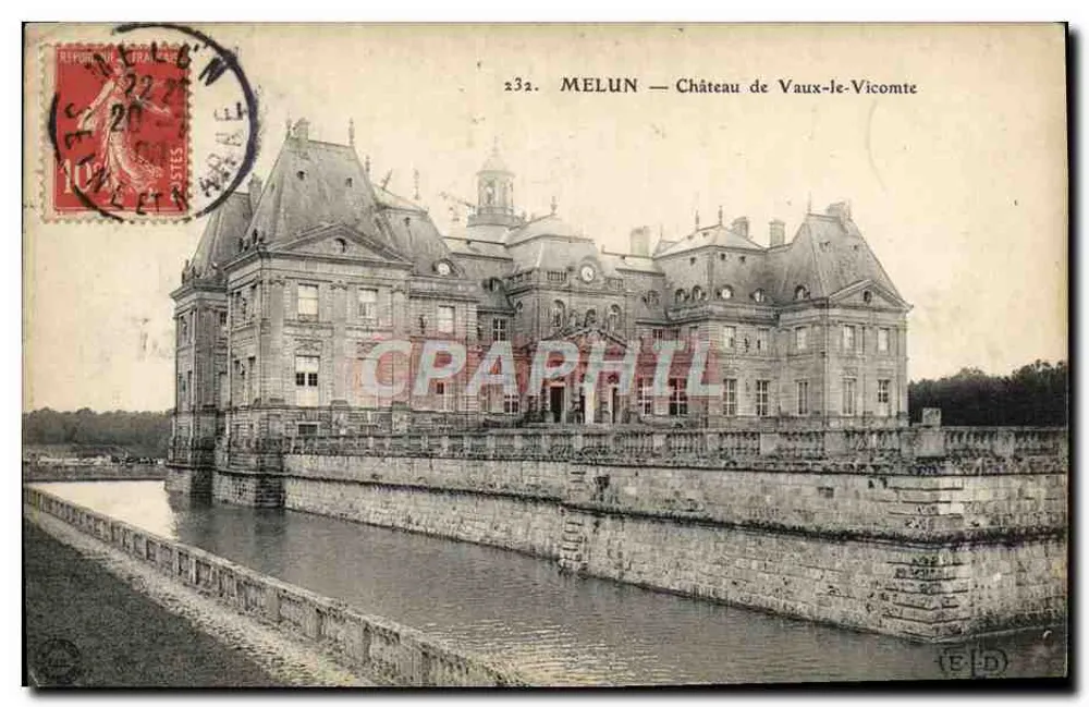 Melun — Castelo de Vaux-le-Vicomte — Editor E.D. n° 232 - Frente