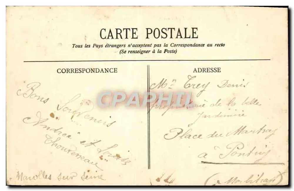 Marolles-sur-Seine - Castelo de Courcelles — Edição Roy - Verso