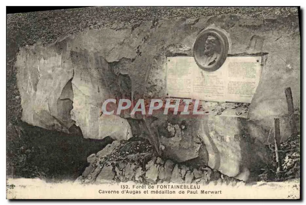 Höhle von Augas und Medaille von Paul Merwart — Forêt de Fontainebleau — Unbekannter Verlag, Nr. 152 - Vorderseite