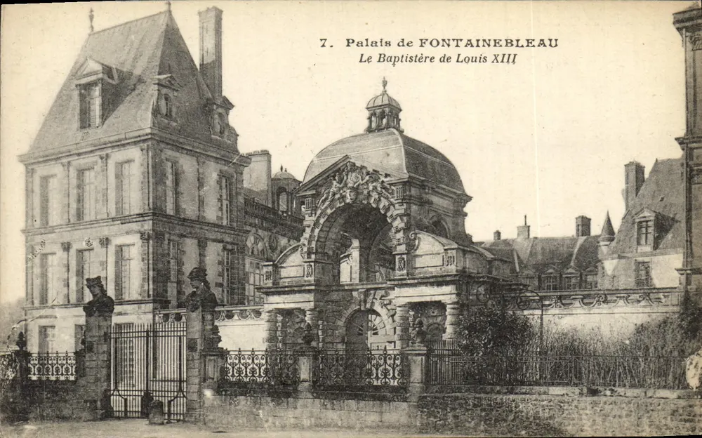 Palast von Fontainebleau — Der Taufbau von Ludwig XIII. — unbekannter Verlag, Nr. 7 - Vorderseite