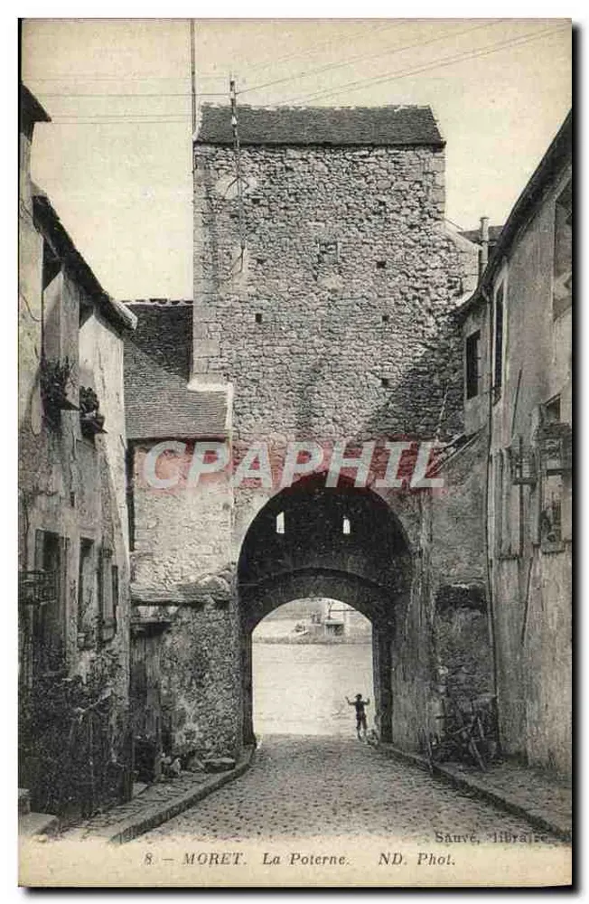 Moret - La Poterne — porta fortificada — Sauvé, Livreiro, ND. Fot. - Frente