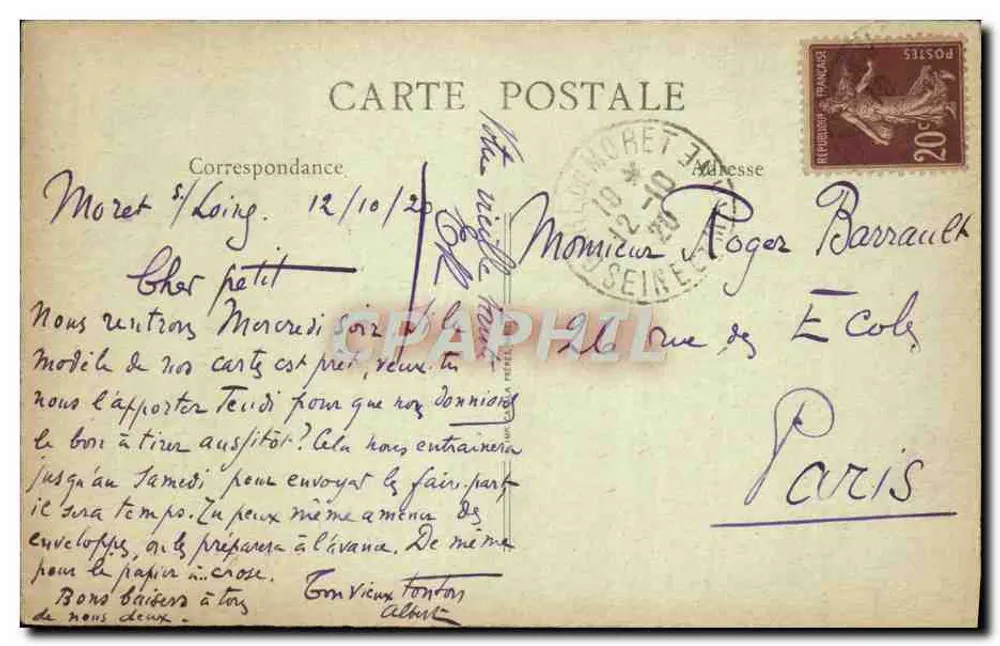 Moret-sur-Loing — Porta de Samois, século xv — Edit. H. Bellanger, Moret - Verso