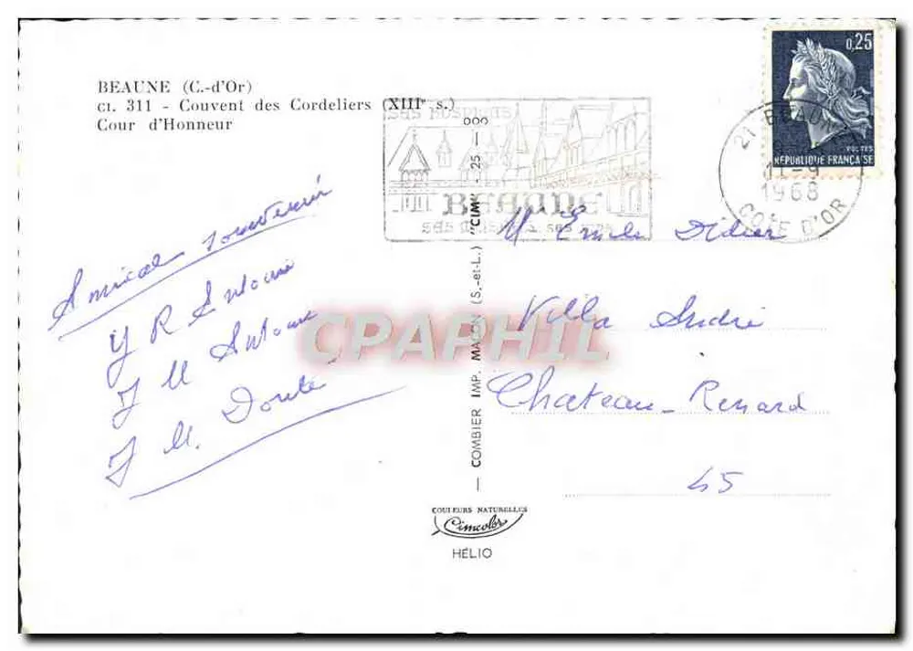 Cour d'Honneur do Convento dos Cordeliers — Beaune — editor Cim - Verso