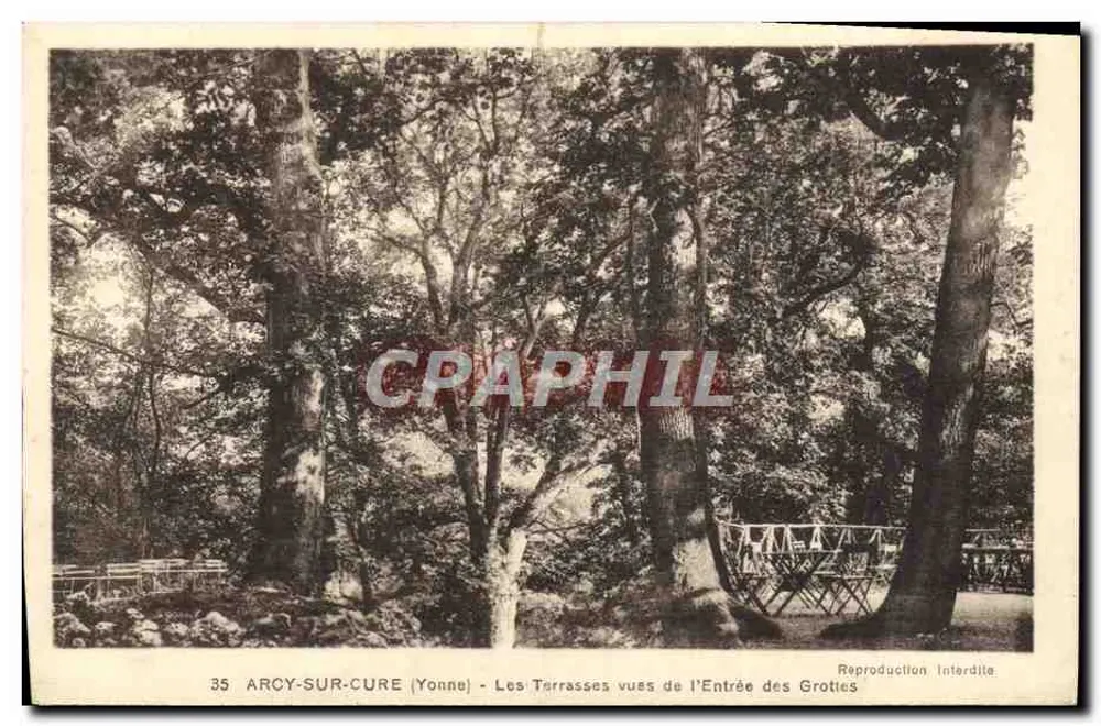 Arcy-sur-Cure (Yonne) — Die Terrassen vom Eingang der Höhlen aus gesehen — Verlag: 35 ARCY-SUR-CURE (Yonne) - Vorderseite