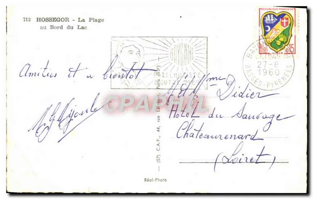 Hossegor - La Plage au Bord du Lac — éditeur C.A.P. (C.A.P. - 712) - Verso