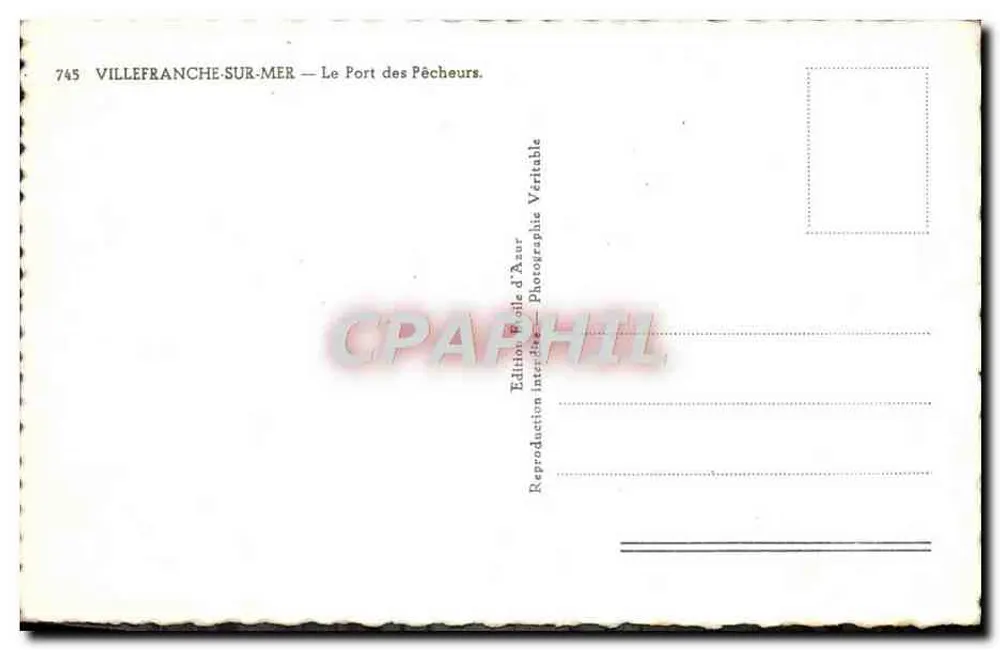 Villefranche-sur-Mer — Der Fischereihafen — Édition Poile d'Aour, n°745 - Rückseite
